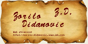 Zorilo Didanović vizit kartica